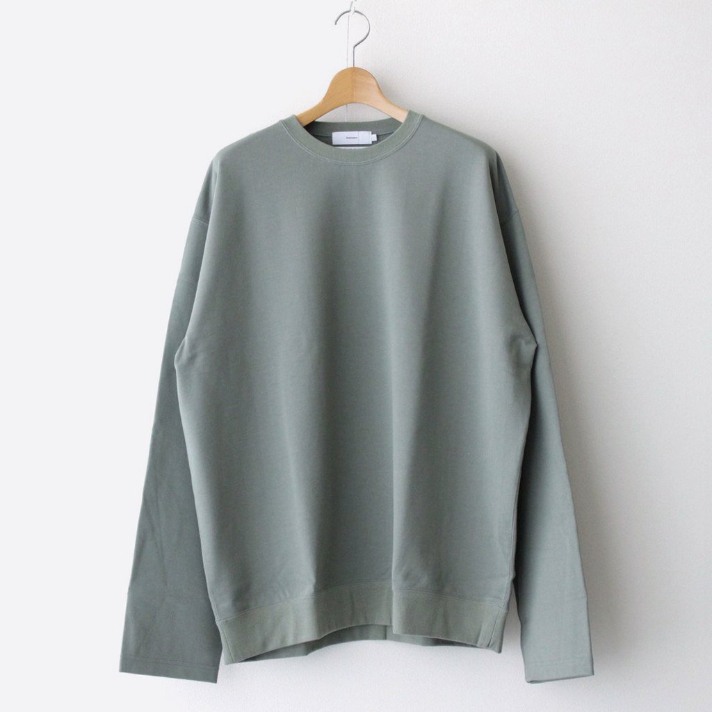 COMPACT TERRY ROLL UP SLEEVE CREW NECK #L.GREEN [GU223-70105