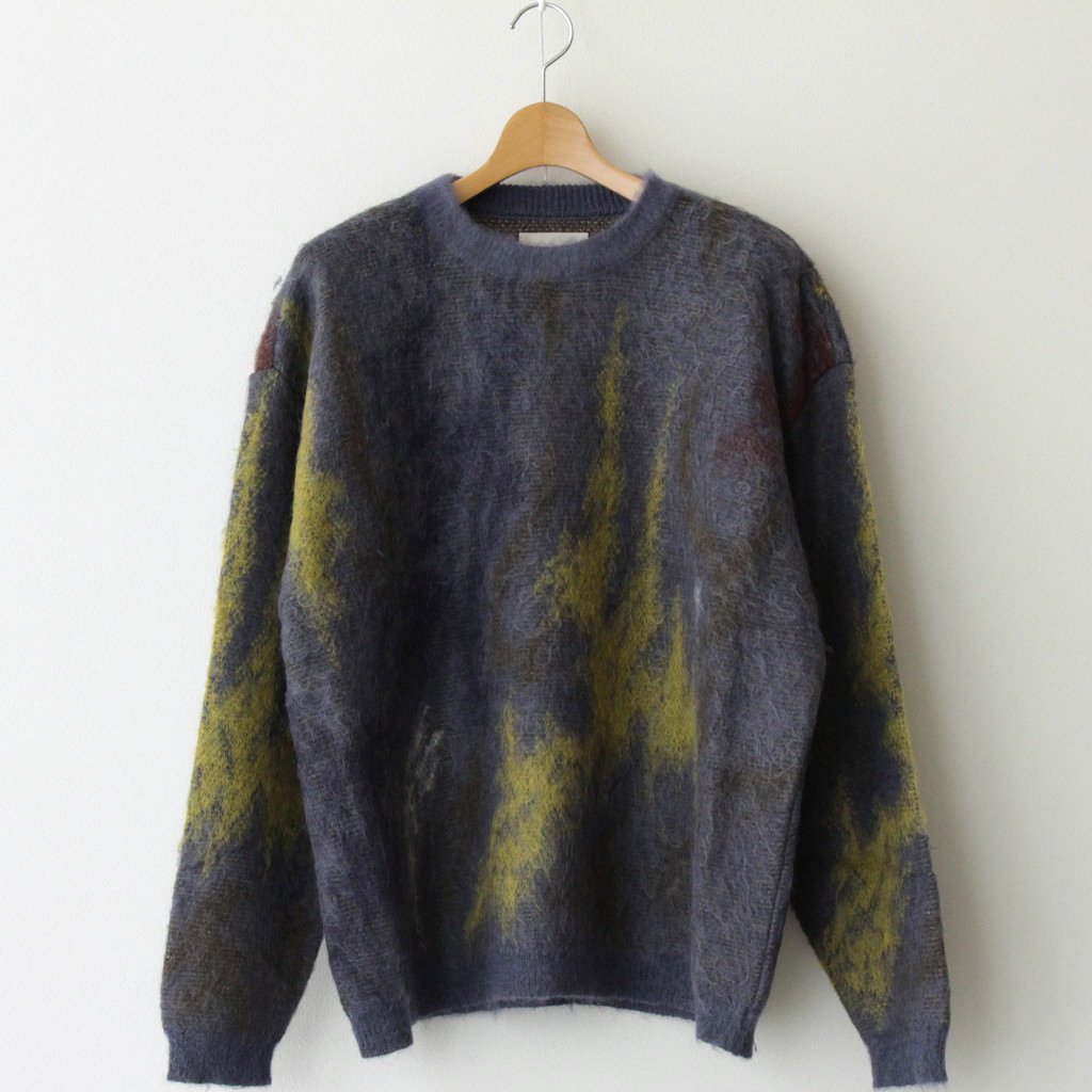 STILL JACQUARD CREWNECK #DUSTY BLUE [YK22AW0415S] – 着楽（チャクラ