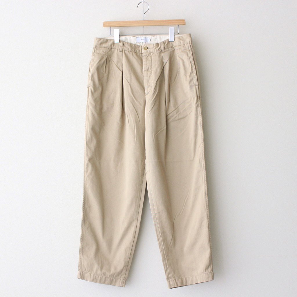 SUVIN CHINO TUCK TAPERED PANTS #BEIGE [GM223-40145B] – 着楽