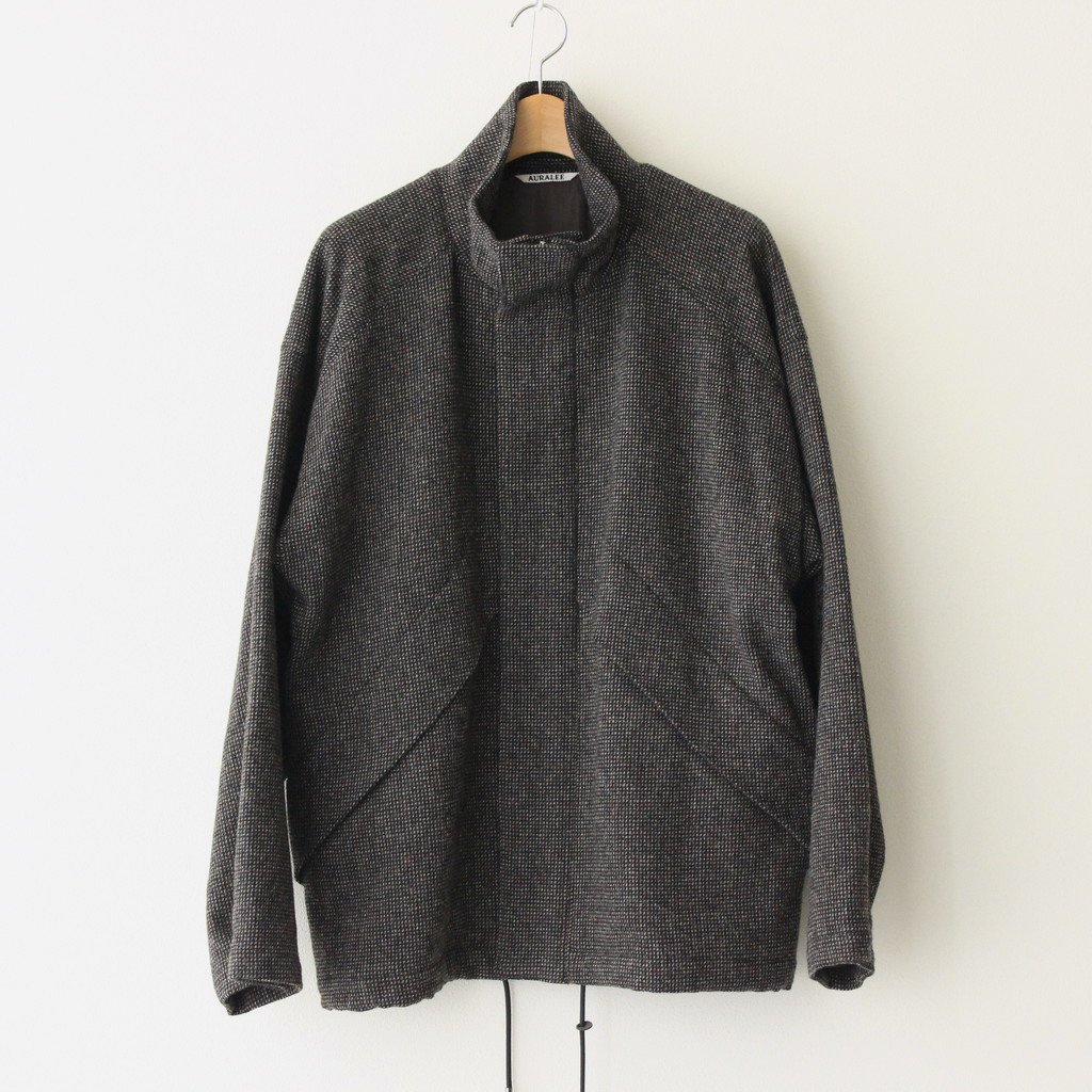 WOOL HAIRLINE LIGHT TWEED ZIP BLOUSON-