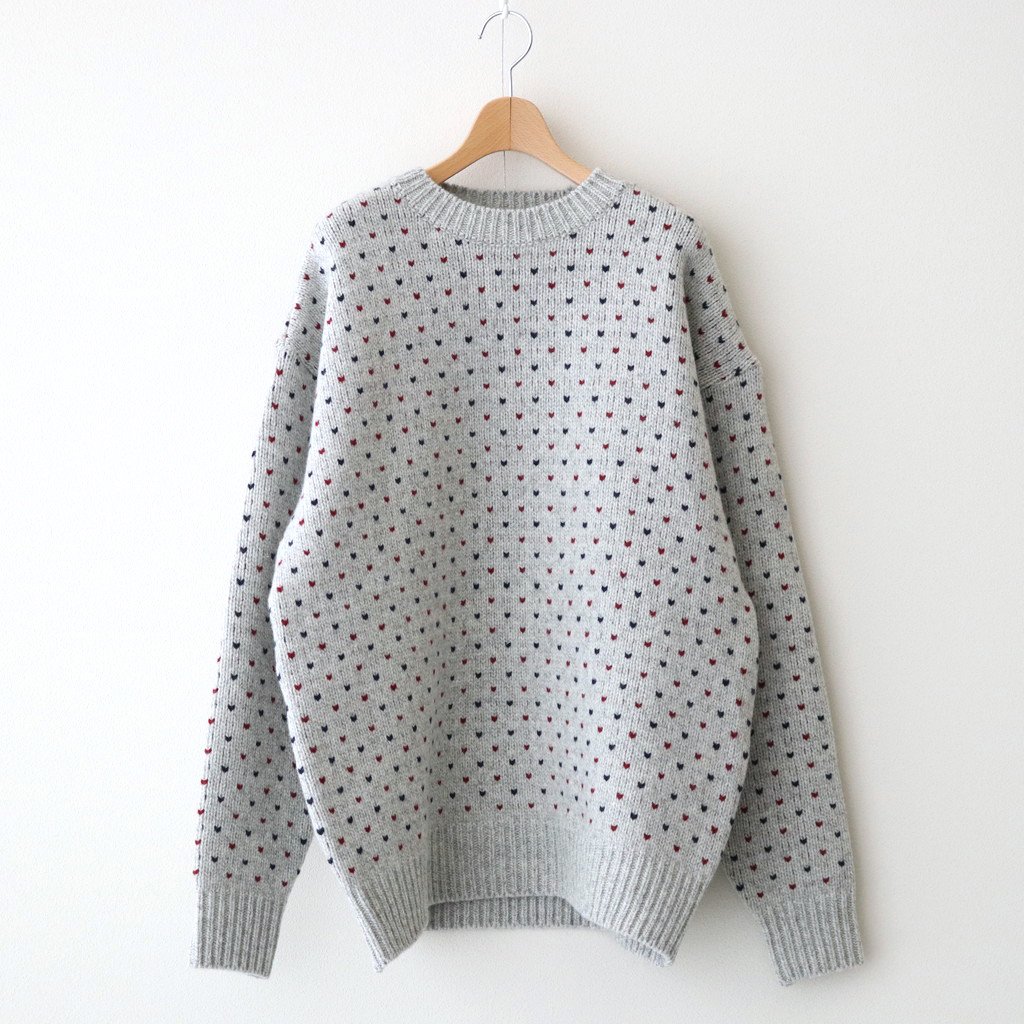 BIRD'S-EYE JACQUARD SWEATER #GRAY [H2202-K006] – 着楽（チャクラ/ciacura）