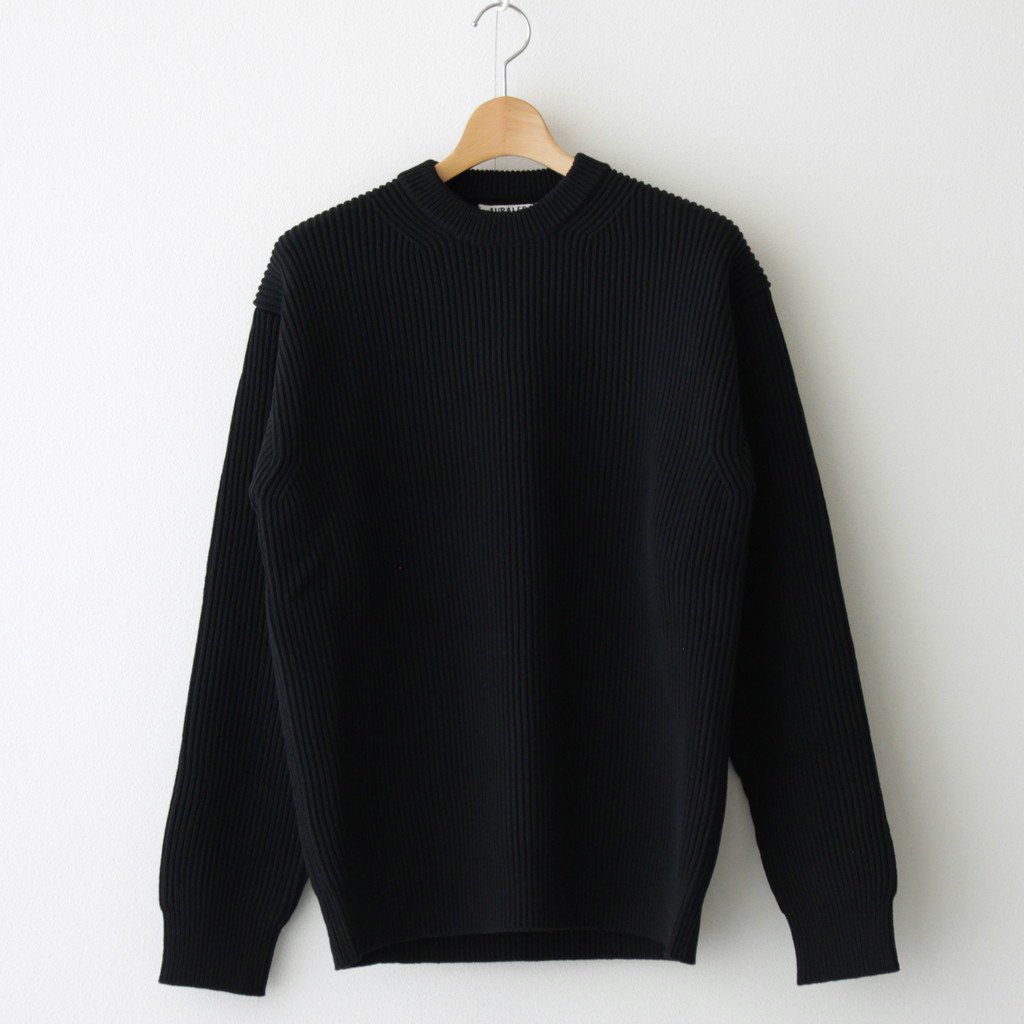 SUPER FINE WOOL RIB KNIT BIG P/O #BLACK [A22AP02RK] – 着楽（チャクラ/ciacura）