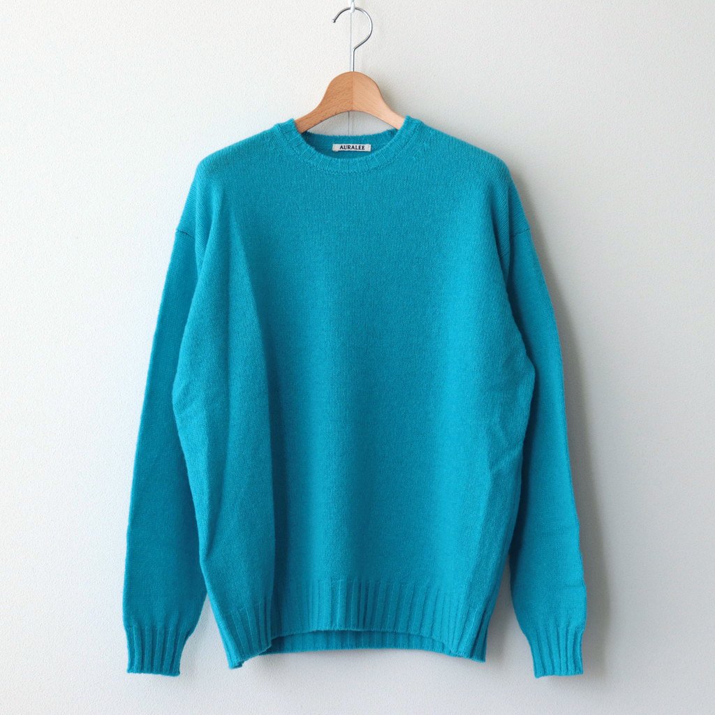 SHETLAND WOOL CASHMERE KNIT P/O #TURQUIOSE BLUE [A23AP02SC] – 着楽